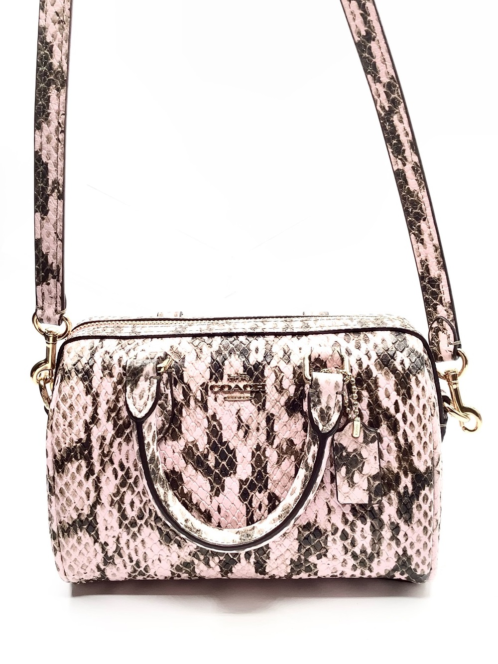 Coach Mini Rowan Crossbody Bag in Snake-Embossed Leather with Card Case - NWT - Picture 4 of 16